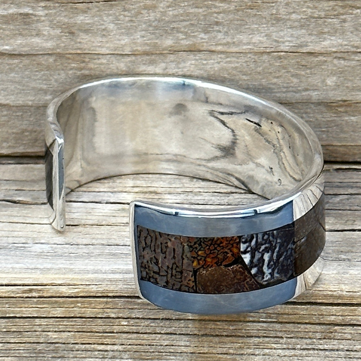 Sterling Silver Dinosaur Bone Cuff Bracelet