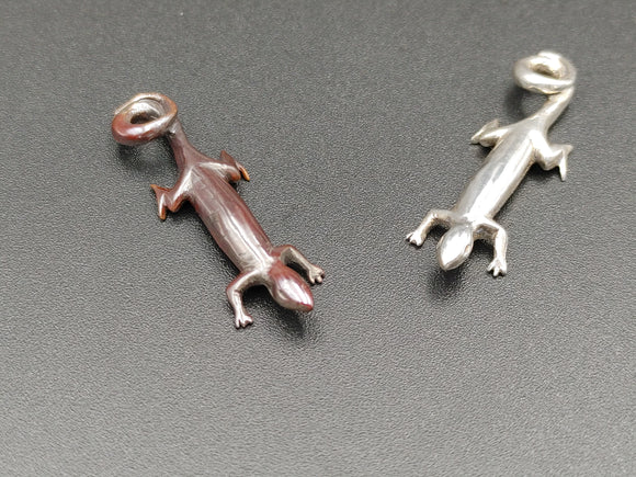 Lizard Pendants in Sterling and Shibuichi