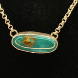 Turquoise mountain and sterling silver necklace
