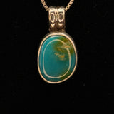 Blue gem turquoise and sterling silver pendant