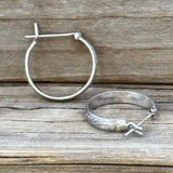 Floral Sterling Silver Hoop Earrings