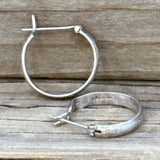 Floral Sterling Silver Hoop Earrings