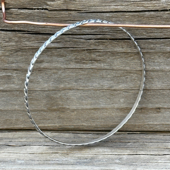 Sterling Silver Twist Pattern Bangle Bracelet