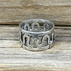 Sterling Silver Wavy Cigar Band Ring