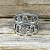 Sterling Silver Wavy Cigar Band Ring