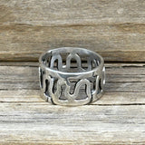 Sterling Silver Wavy Cigar Band Ring