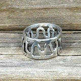 Sterling Silver Wavy Cigar Band Ring