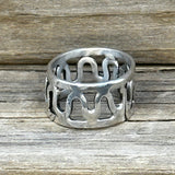 Sterling Silver Wavy Cigar Band Ring