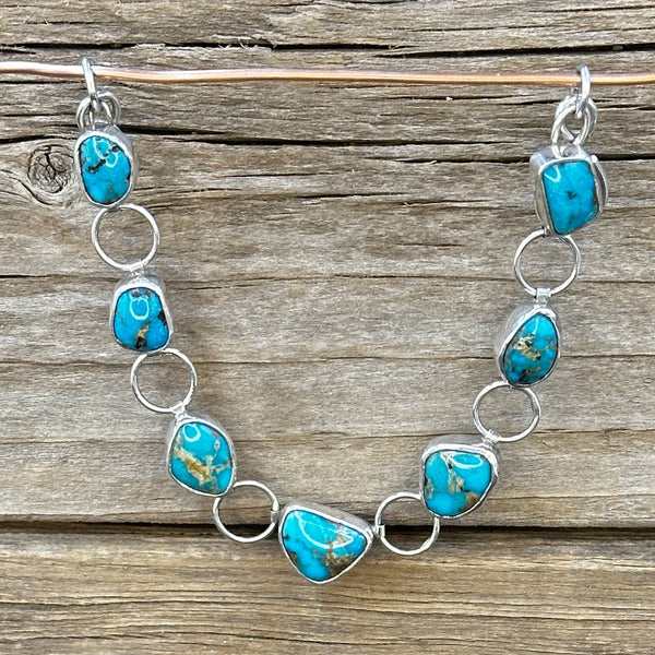 Sleeping Beauty Turquoise Multi-Stone Sterling Silver Bracelet by Phil