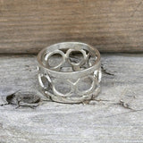 Sterling Silver Circle Faux Filigree Ring