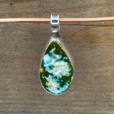 Natural Cerrillos Turquoise and Sterling Silver Pendant