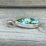 Natural Cerrillos Turquoise and Sterling Silver Pendant