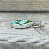 Natural Cerrillos Turquoise and Sterling Silver Pendant