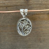 Moonstone and Filigree Sterling Silver Pendant