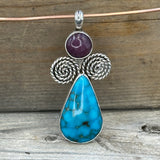 Lepidolite and Turquoise Lovely Lady Pendant