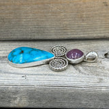 Lepidolite and Turquoise Lovely Lady Pendant