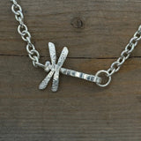 Sterling Silver Modern Style Necklace with Dragonfly Clasp