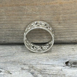 Spiral Sterling Silver Faux Filigree Cigar band Ring