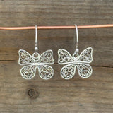 Filigree Butterfly Hook Earrings