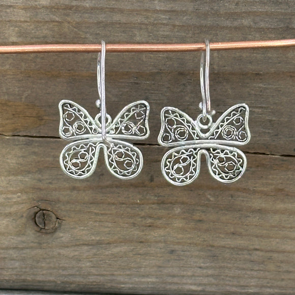 Filigree Butterfly Hook Earrings