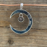 Sterling Silver Crescent Moon Pendant With a Lavender Quartz Star