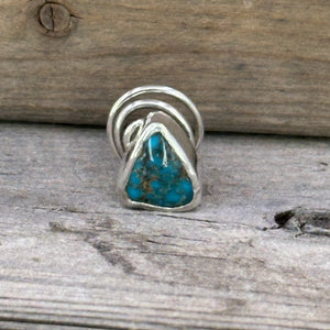 Sleeping Beauty Turquoise Hair Gems Set in Sterling Silver