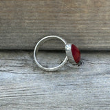 Red Rosarita with Sterling Silver Floral Ring Band