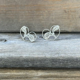 Filigree Paisley Heart Post Earrings