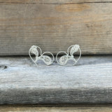 Filigree Paisley Heart Post Earrings