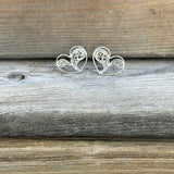 Filigree Paisley Heart Post Earrings