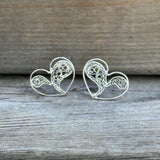 Filigree Paisley Heart Post Earrings