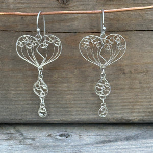 Bleeding Heart Filigree Earrings