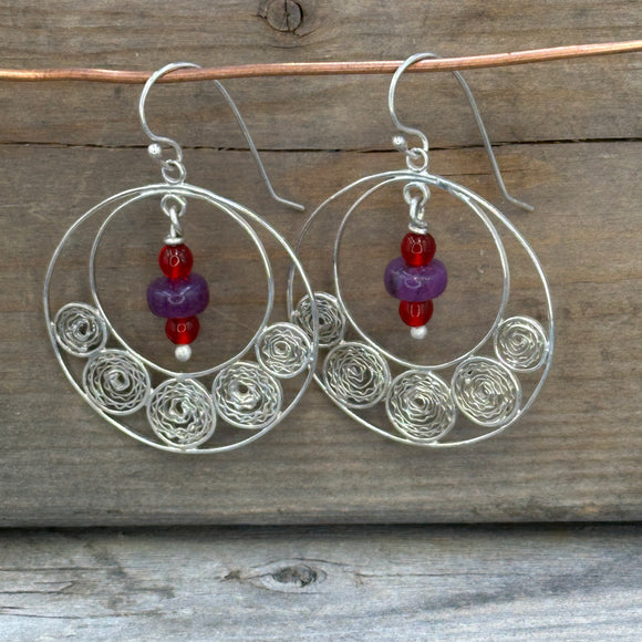 Sugilite Filigree Earrings