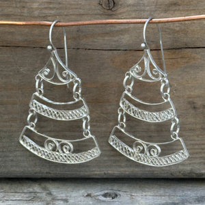 Filigree Three Tier Earrings