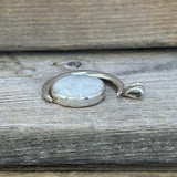 Sterling Silver and Moonstone Crescent Moon Pendant