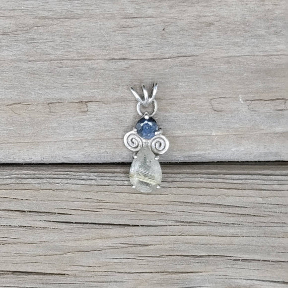 Spinel and Rutilated Quartz Lovely Lady Pendant