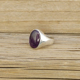 Sugilite and Sterling Silver Signet Ring