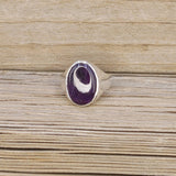 Sugilite and Sterling Silver Signet Ring