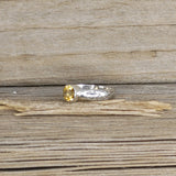 Faceted Citrine set in Sterling Silver Floral Ring Band