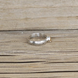 Faceted Citrine set in Sterling Silver Floral Ring Band