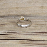 Faceted Citrine set in Sterling Silver Floral Ring Band