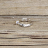 Faceted Citrine set in Sterling Silver Floral Ring Band