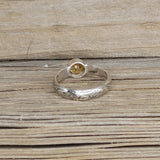 Faceted Citrine set in Sterling Silver Floral Ring Band