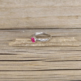 Synthetic Ruby and Sterling Silver Ring