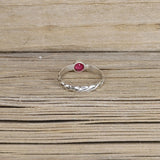 Synthetic Ruby and Sterling Silver Ring