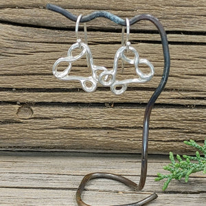 Sterling silver eternity heart earrings