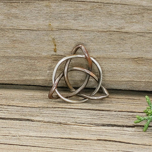 Shibuichi and Sterling Silver Trinity Knot