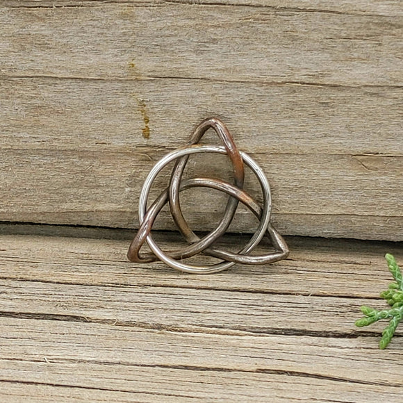 Shibuichi and Sterling Silver Trinity Knot