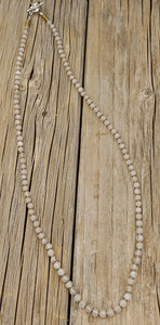 Rose Quartz and Brass Beaded Necklace