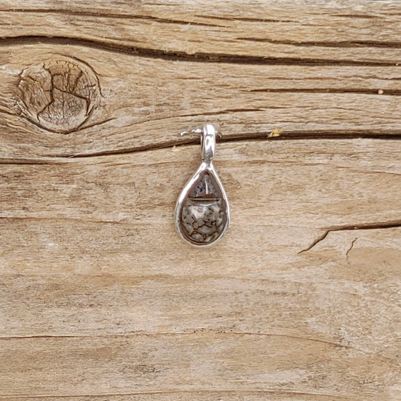 Faceted Dino Bone Pear Shaped Pendant